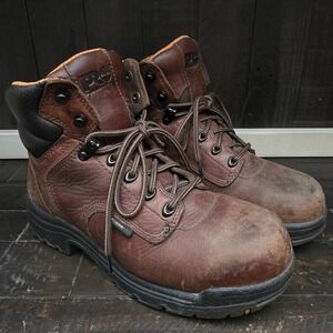 Timberland PRO Series Steel Toe Safety Boots Womens 8.5M Brown Leather 26388